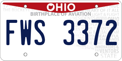 OH license plate FWS3372