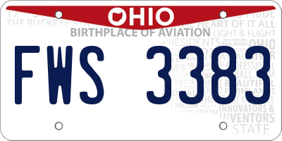 OH license plate FWS3383