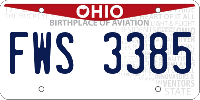 OH license plate FWS3385