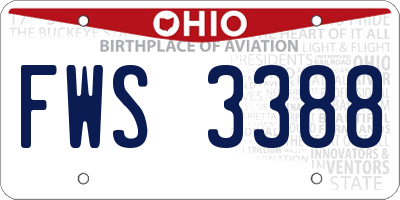 OH license plate FWS3388