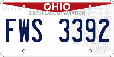 OH license plate FWS3392