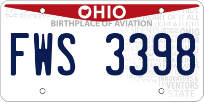 OH license plate FWS3398