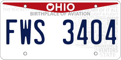 OH license plate FWS3404