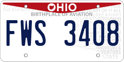 OH license plate FWS3408
