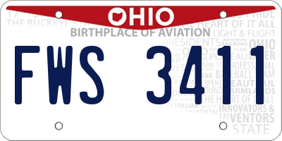OH license plate FWS3411