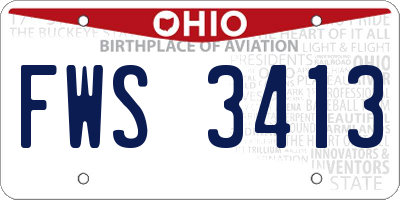 OH license plate FWS3413