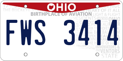 OH license plate FWS3414