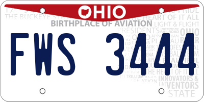 OH license plate FWS3444