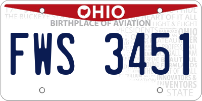 OH license plate FWS3451