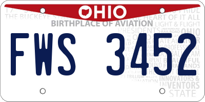 OH license plate FWS3452