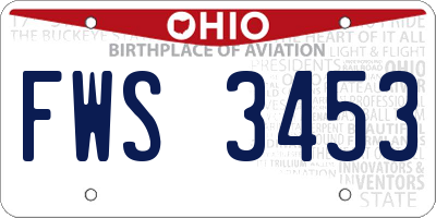 OH license plate FWS3453