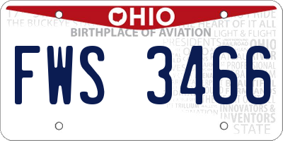 OH license plate FWS3466