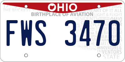 OH license plate FWS3470
