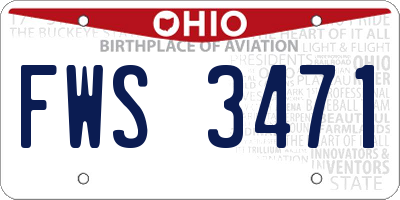 OH license plate FWS3471