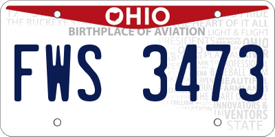 OH license plate FWS3473