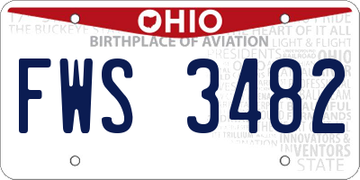 OH license plate FWS3482