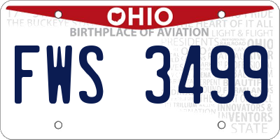 OH license plate FWS3499