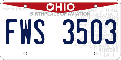 OH license plate FWS3503