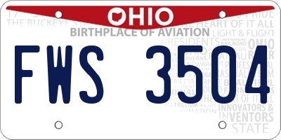 OH license plate FWS3504