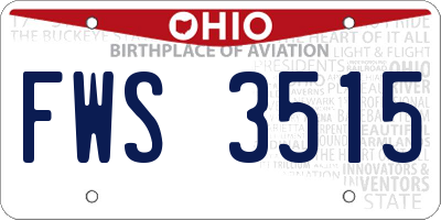 OH license plate FWS3515