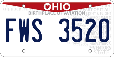 OH license plate FWS3520