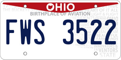 OH license plate FWS3522