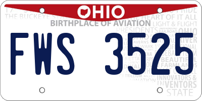 OH license plate FWS3525