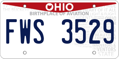 OH license plate FWS3529