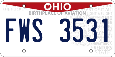 OH license plate FWS3531