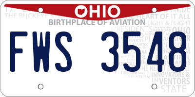 OH license plate FWS3548