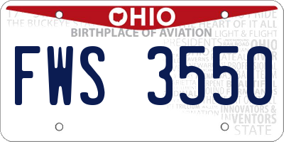 OH license plate FWS3550