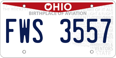 OH license plate FWS3557