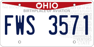 OH license plate FWS3571