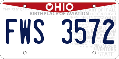 OH license plate FWS3572