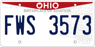 OH license plate FWS3573