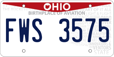 OH license plate FWS3575