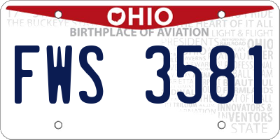 OH license plate FWS3581