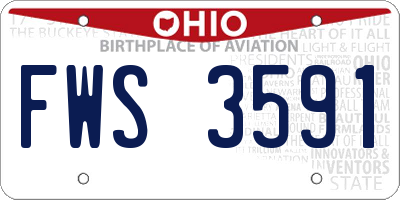 OH license plate FWS3591