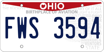 OH license plate FWS3594