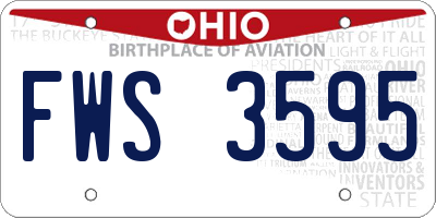 OH license plate FWS3595