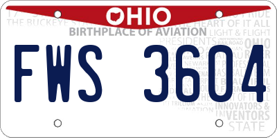 OH license plate FWS3604