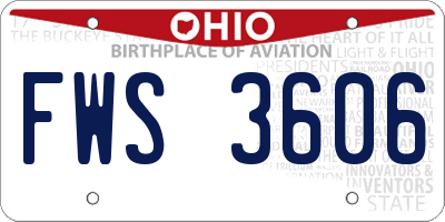 OH license plate FWS3606