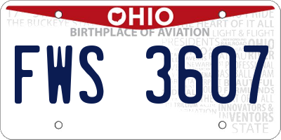 OH license plate FWS3607