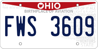 OH license plate FWS3609