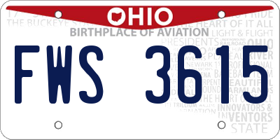 OH license plate FWS3615