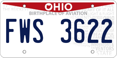 OH license plate FWS3622