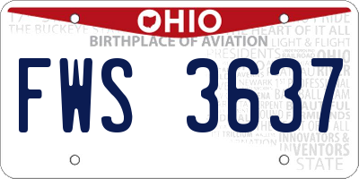 OH license plate FWS3637