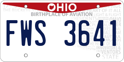 OH license plate FWS3641