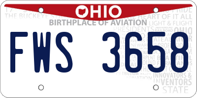 OH license plate FWS3658