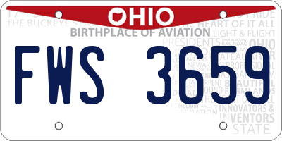 OH license plate FWS3659